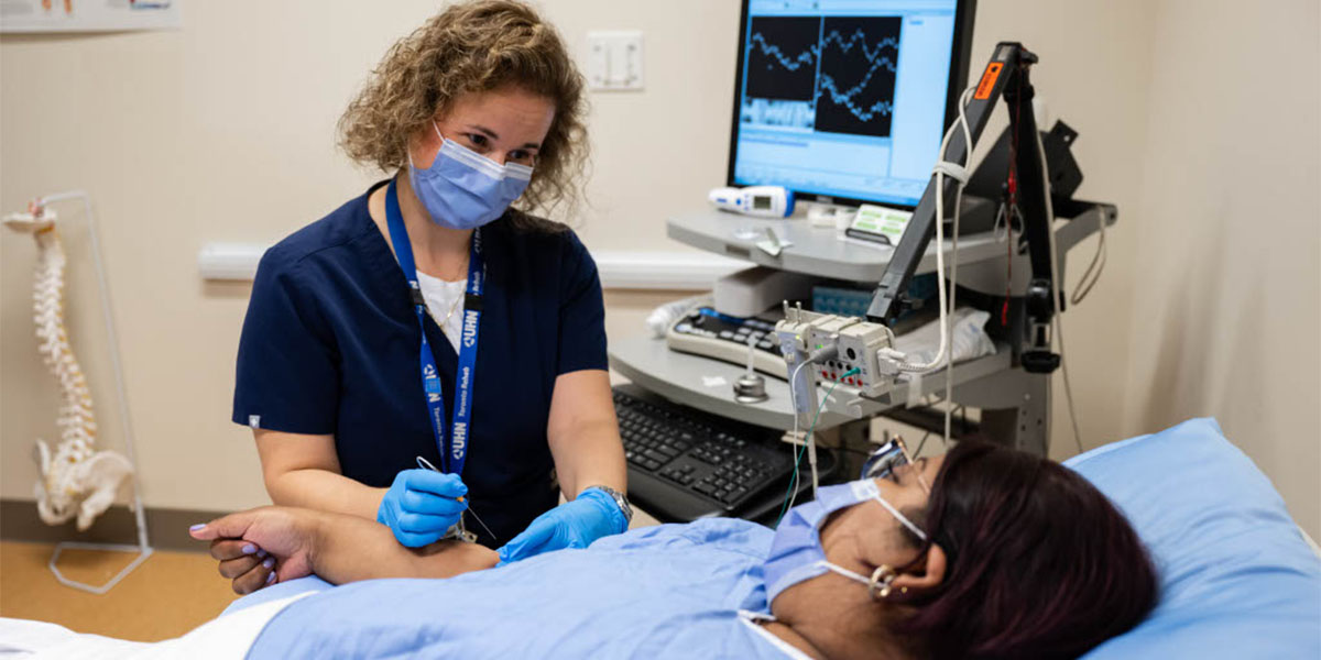 Patient getting examined by UHN staff